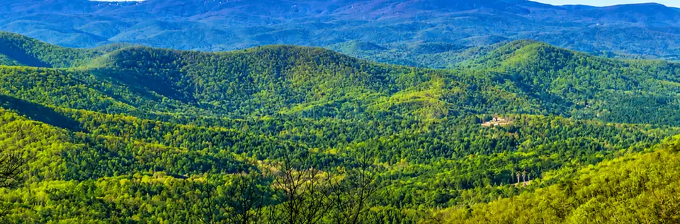 Starry sky over the Blue Ridge Mountains